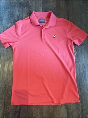 Lyle & Scott Coral Pink Polo with Yellow Emblem